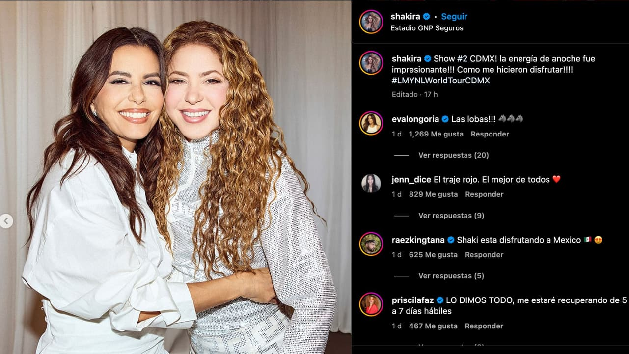 Shakira posteó en su Instagram la foto junto a Eva Longoria