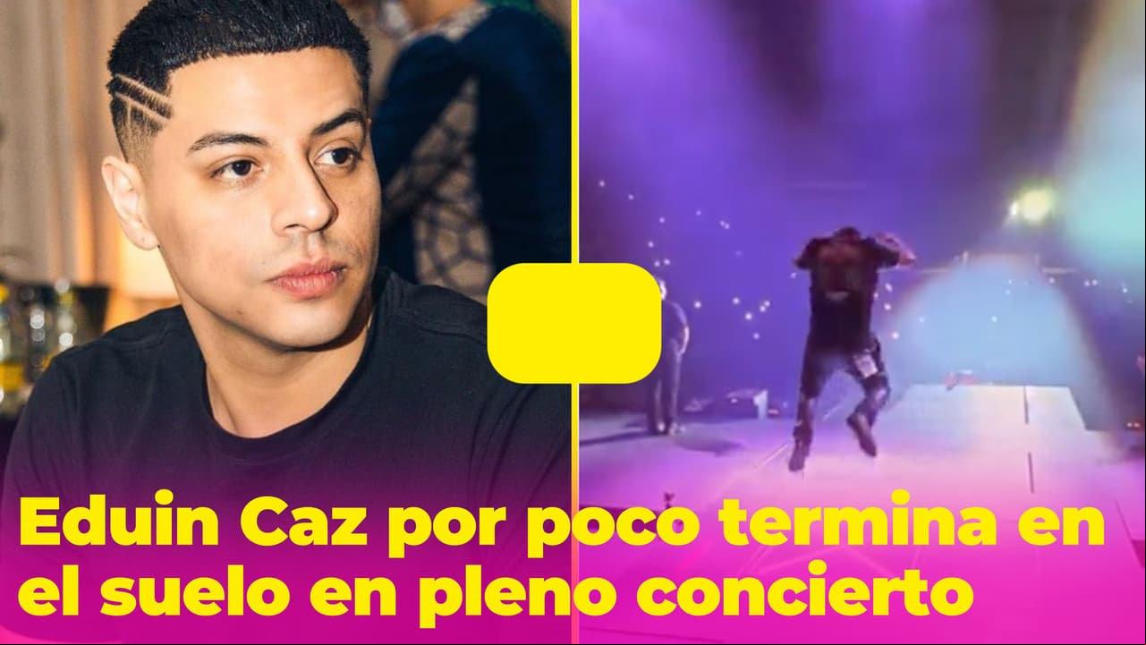 Eduin Caz por poco sufre una aparatosa caída en el escenario: se llevó tremendo susto