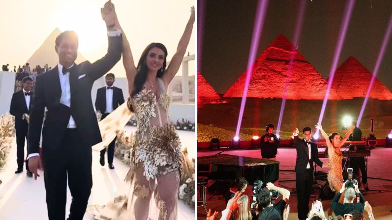 La millonaria boda frente a las Pirámides de Egipto que se hizo viral, ¿quién se casó con tanto lujo?
