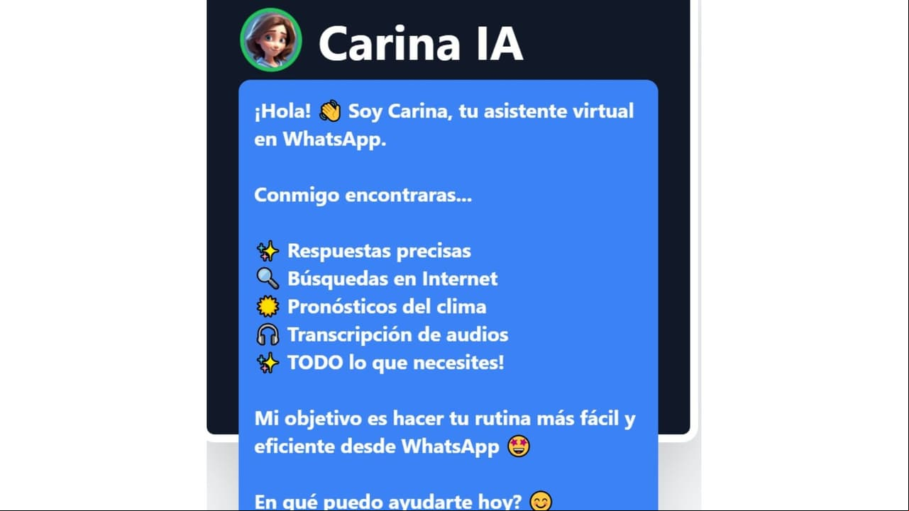 Asistente virutal Carina