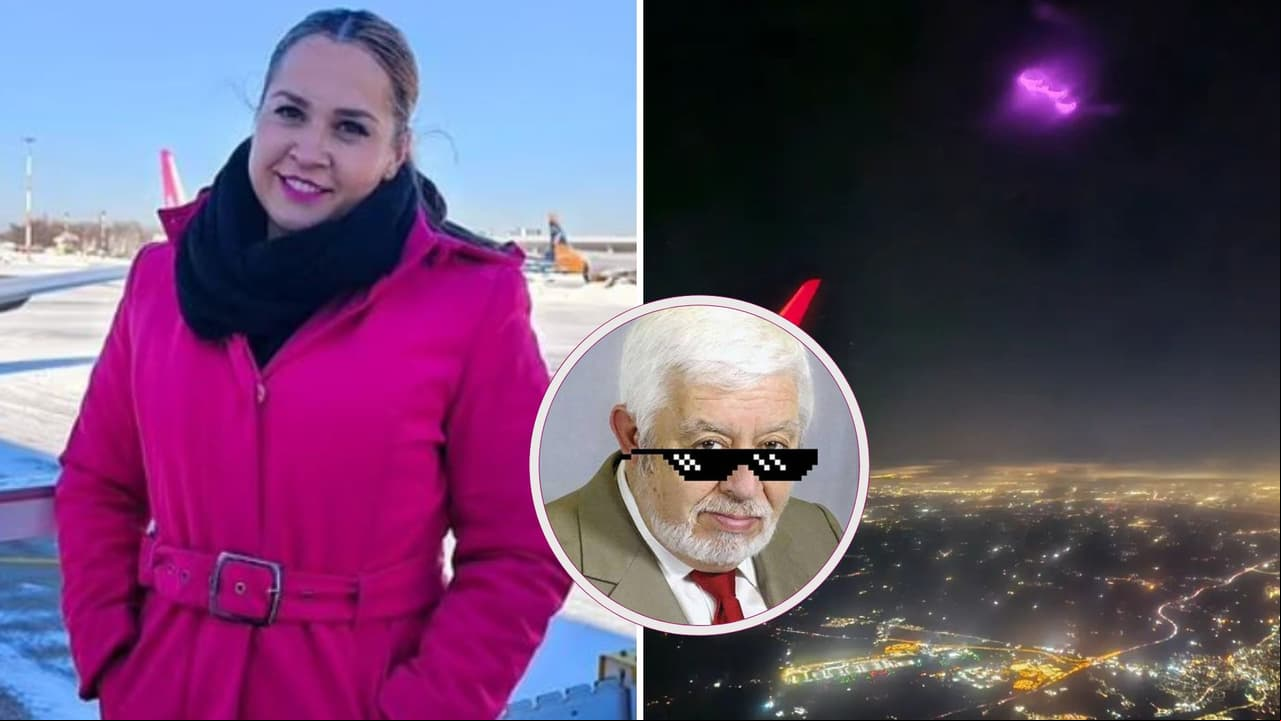 Azafata filma sin querer un impresionante ovni rosa y causa furor.