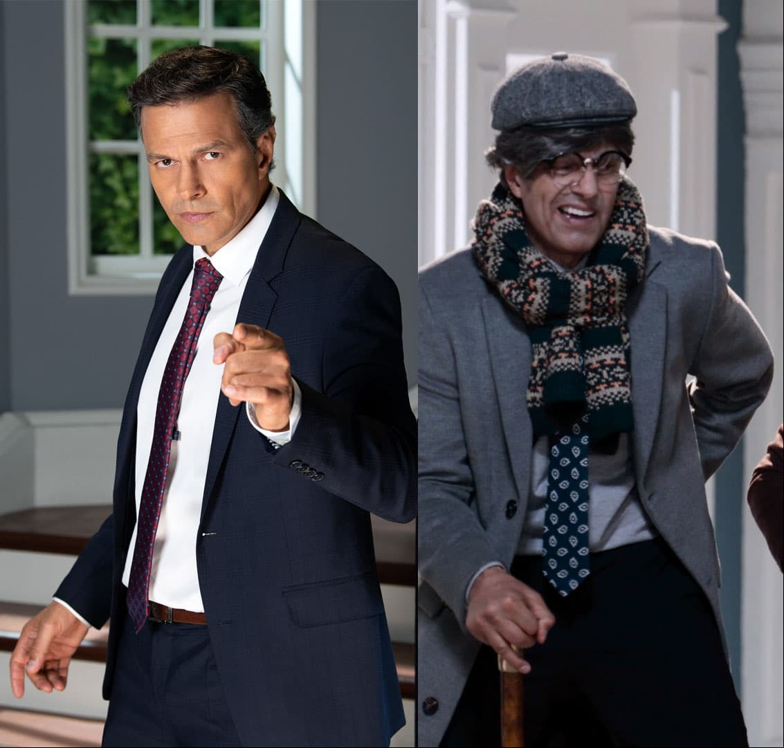 Agustín Arana es el primo Diego, quien hasta 40 años después buscará arrebatarle la herencia a Carlos.