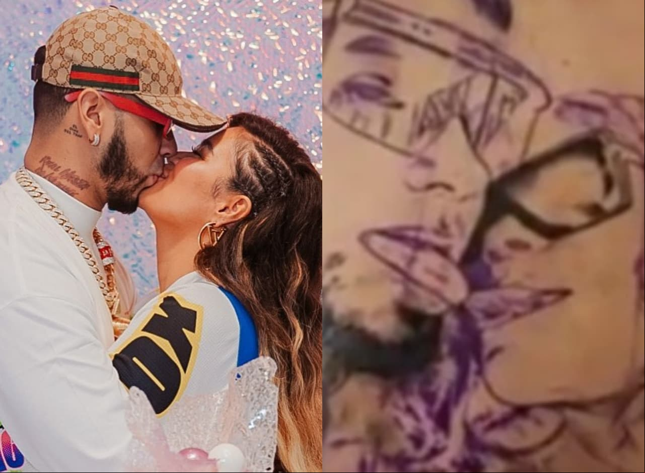 El músico Anuel AA tiene uno de los tatuajes más excéntricos al tener el rostro de su novia Karol G en toda su espalda.