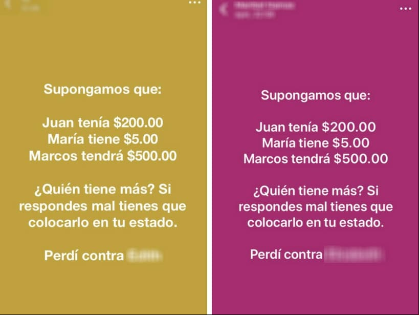 Así aparece el mensaje en WhatsApp e Instagram