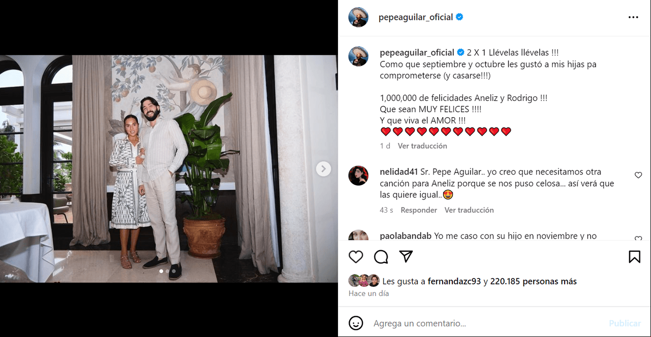 Hermana de Ángela Aguilar anuncia boda y ex de Nodal reacciona