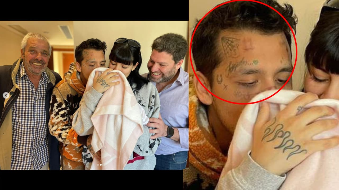 Los tatuajes de Nodal en la cara están desvanecidos