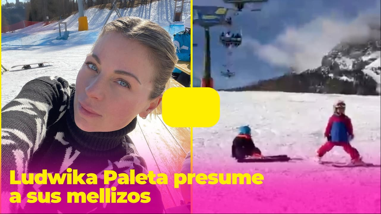 Ludwika Paleta presume a sus mellizos esquiando por primera vez y no cabe de emoción