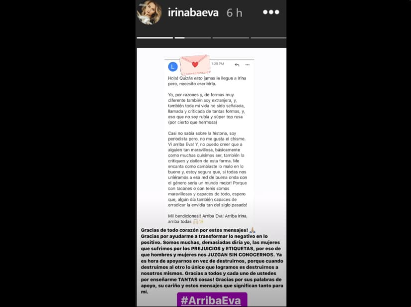 Irina Baeva recibe el apoyo de sus fans