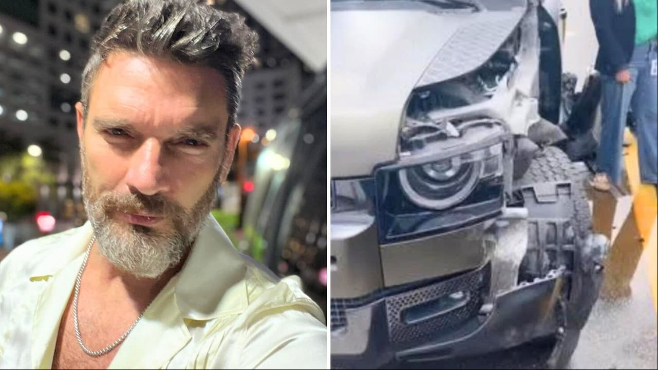 Julián Gil sufre aparatoso accidente: parte de su camioneta queda destrozada