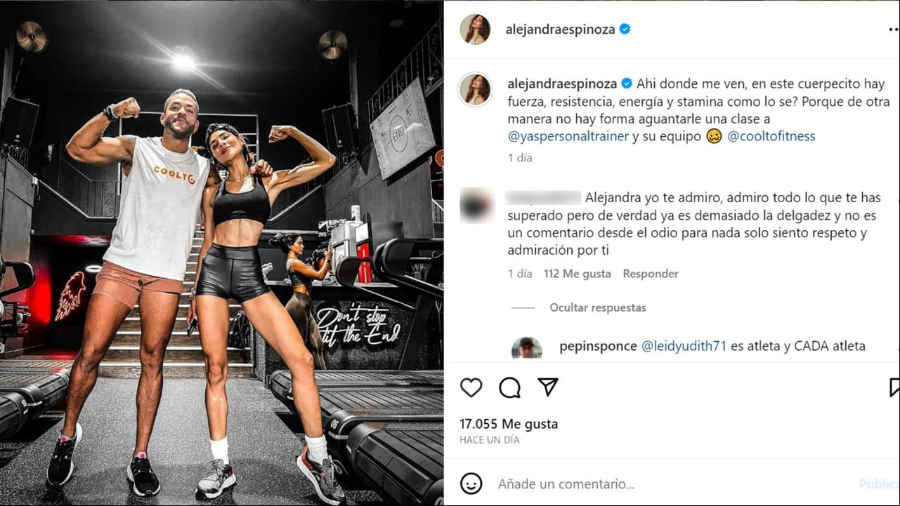 Esta es la foto que Alejandra Espinoza publicó y que suscitó que recibiera críticas por su físico.