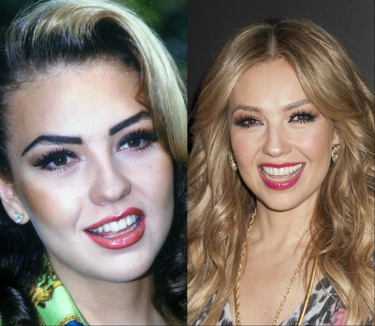 La cantante Thalía ya no luce como en sus inicios en Timbiriche.