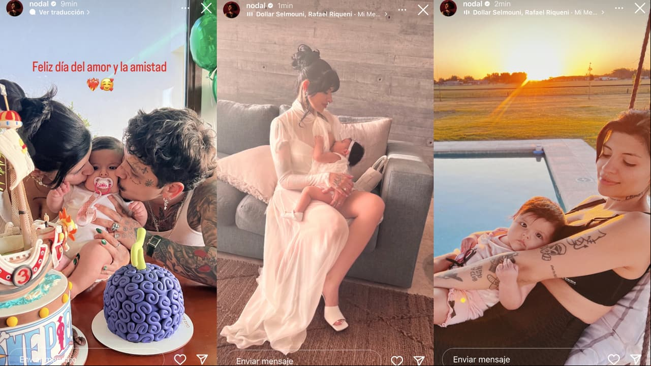 Estas son las reveladoras fotos que compartió Nodal mostrando por primera vez el rostro de su hija Inti.