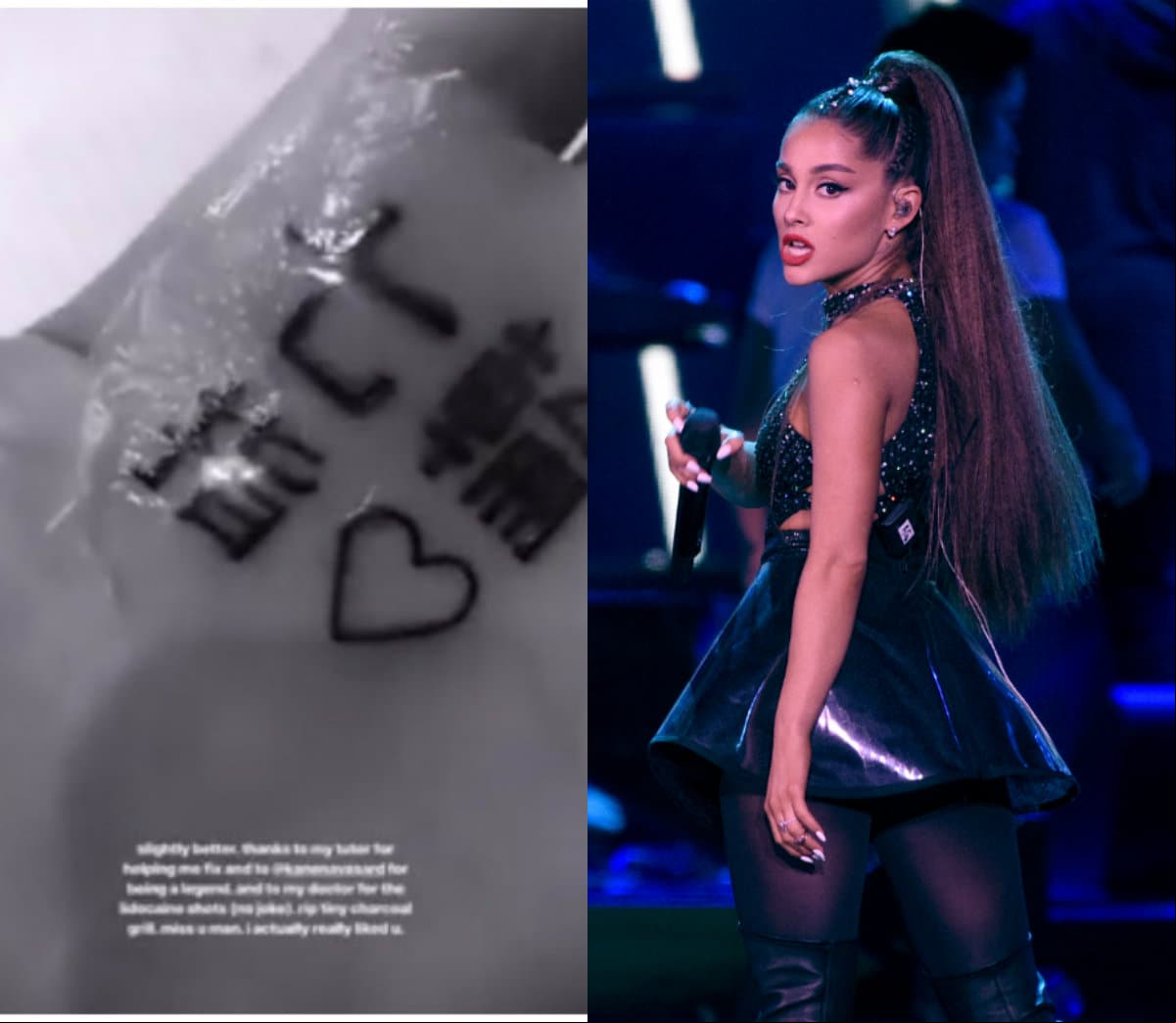 Ariana Grande se tatuó en japonés una leyenda, pero al ver que el significado era distinto a causa de una imprecisión, tomó la decisión de eliminarlo.