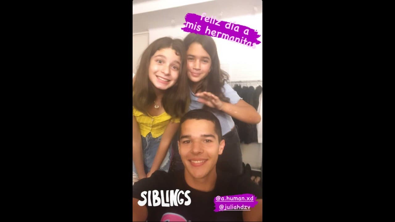 Roberto, hijo de Itatí Cantoral, posó con sus dos medias hermanas, volviéndose viral