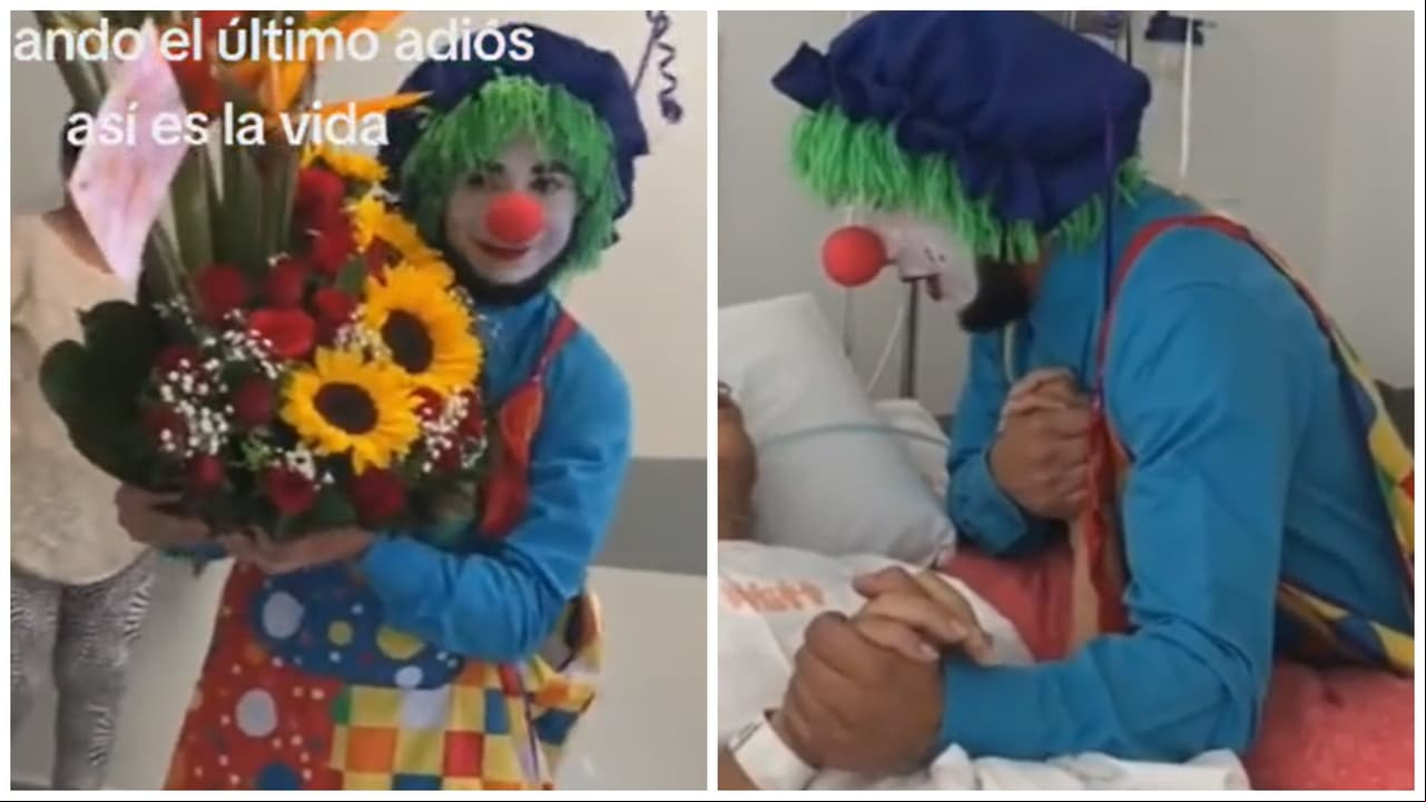 Joven va vestido de payasito a despedir a su mamá antes de que muera: video te hará llorar
