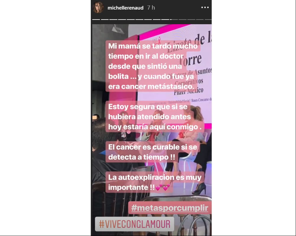 Michelle Renaud recordó a su mamá a cuatro años de su muerte