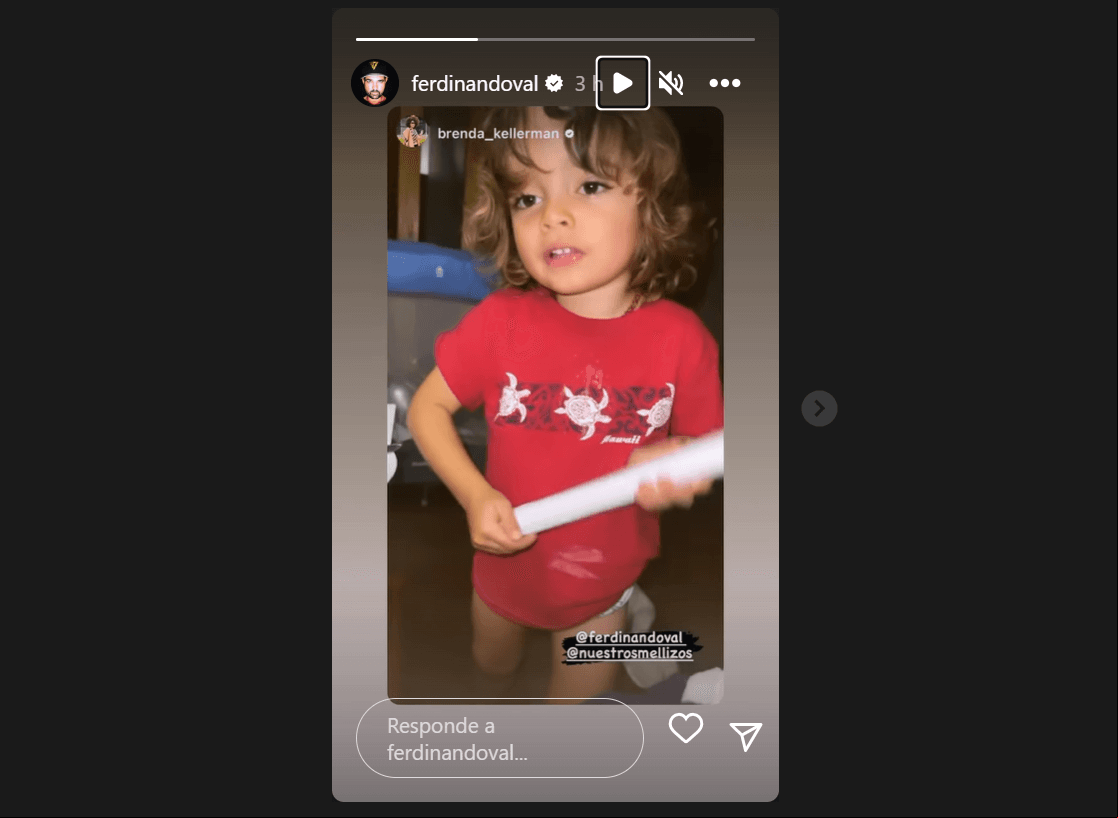 Ferdinando Valencia presume a su hijo Tadeo de 3 años