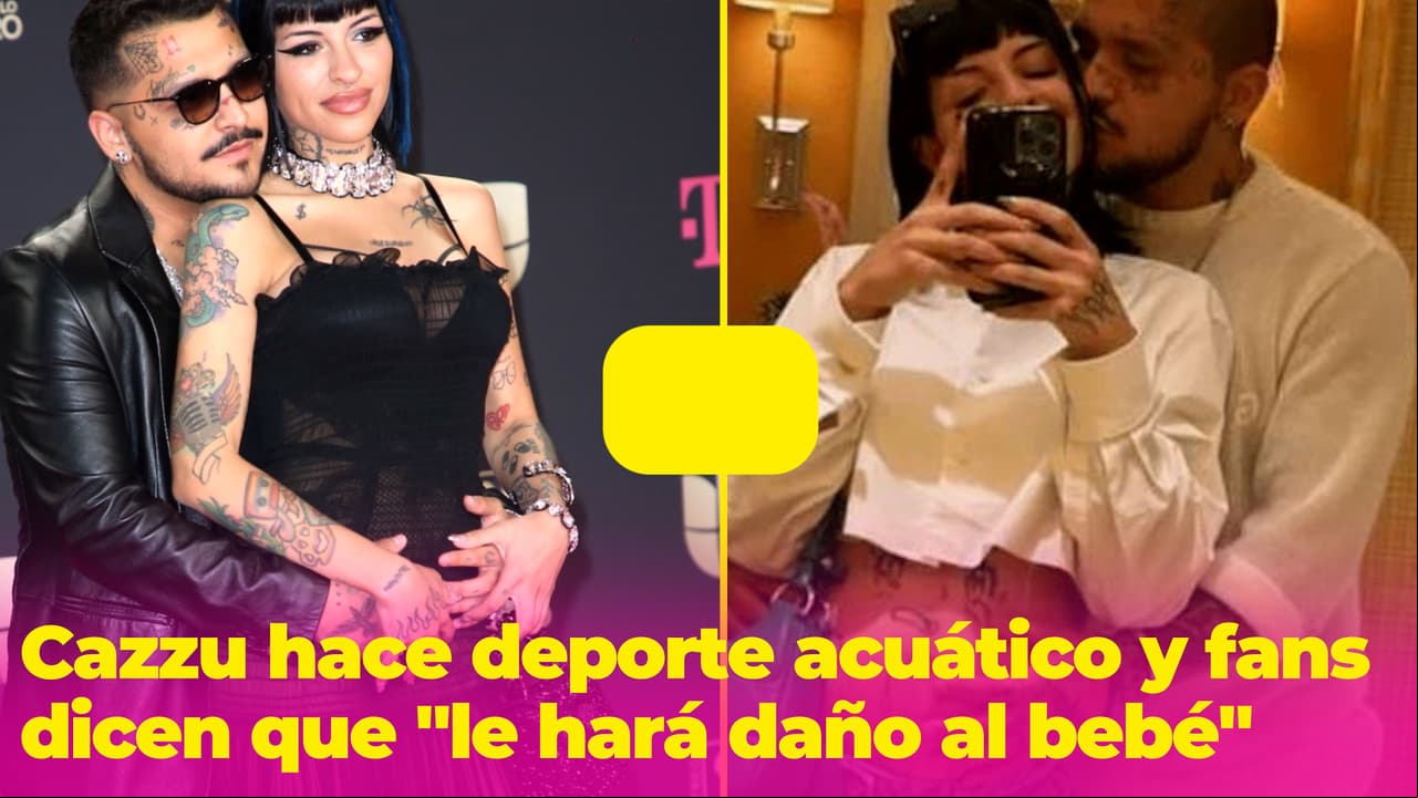 Cazzu muestra su 'baby bump' mientras pedalea en una bici acuática y pasea con Nodal