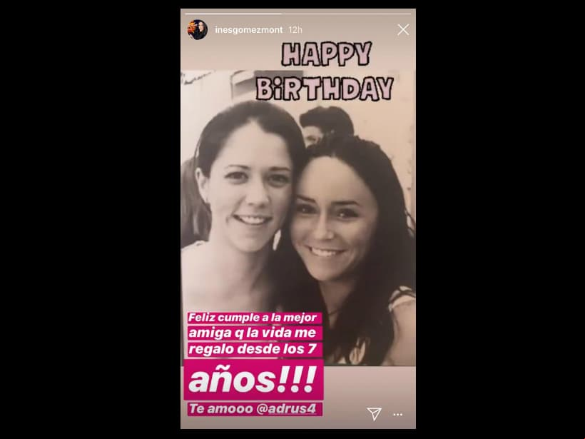 Inés Gómez Mont junto a su mejor amiga, Adriana Conde.
