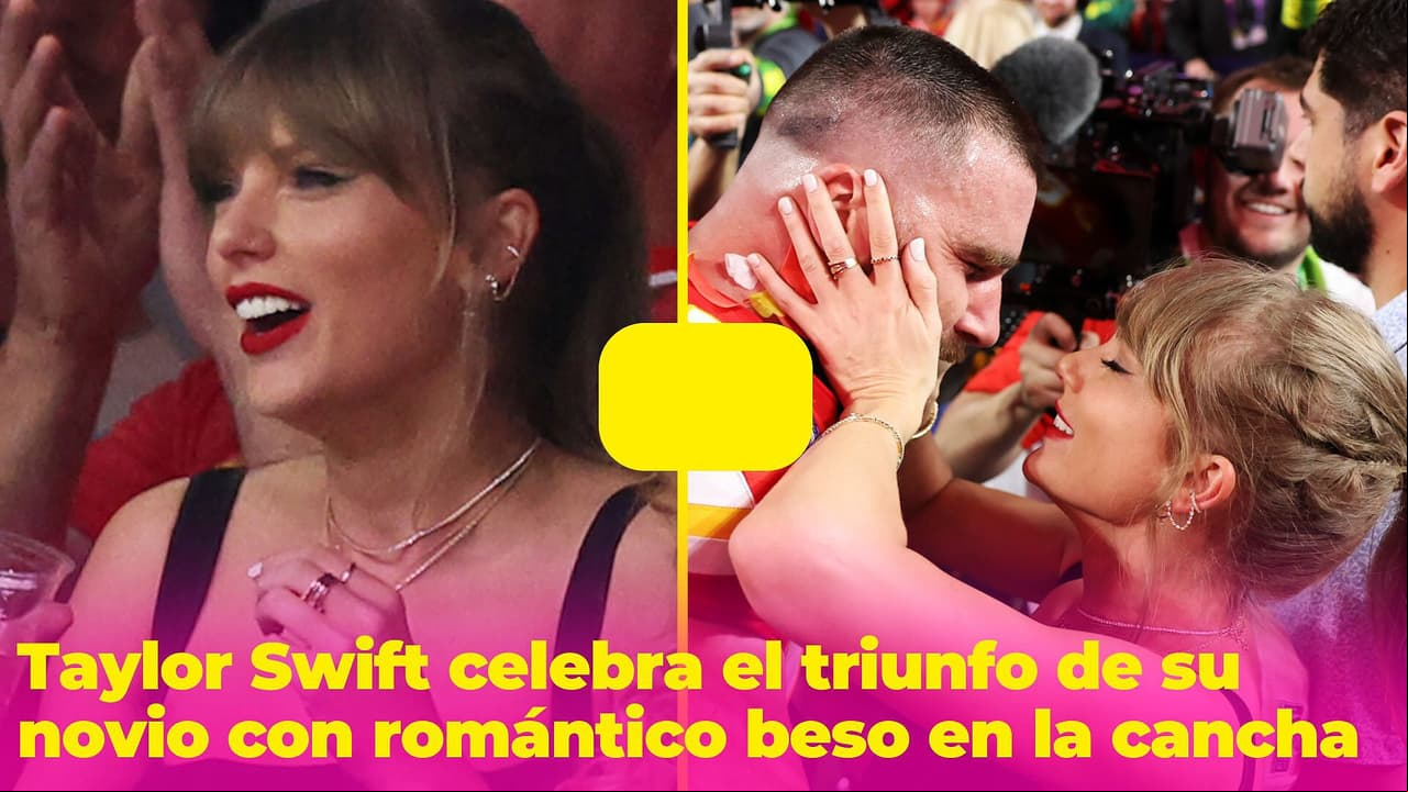 El romántico beso de Taylor Swift a Travis Kelce con el que celebraron su triunfo en el Super Bowl