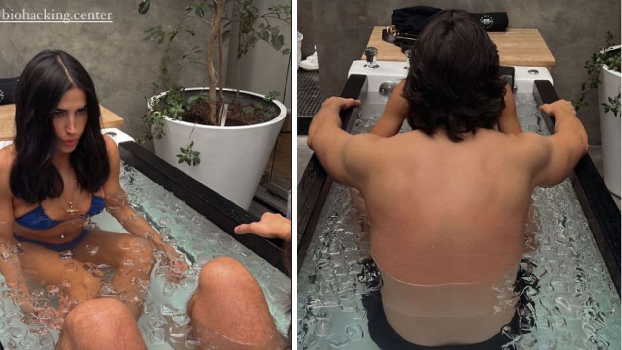 Bárbara de Regil utiliza el tratamiento de baño en hielos junto a su esposo