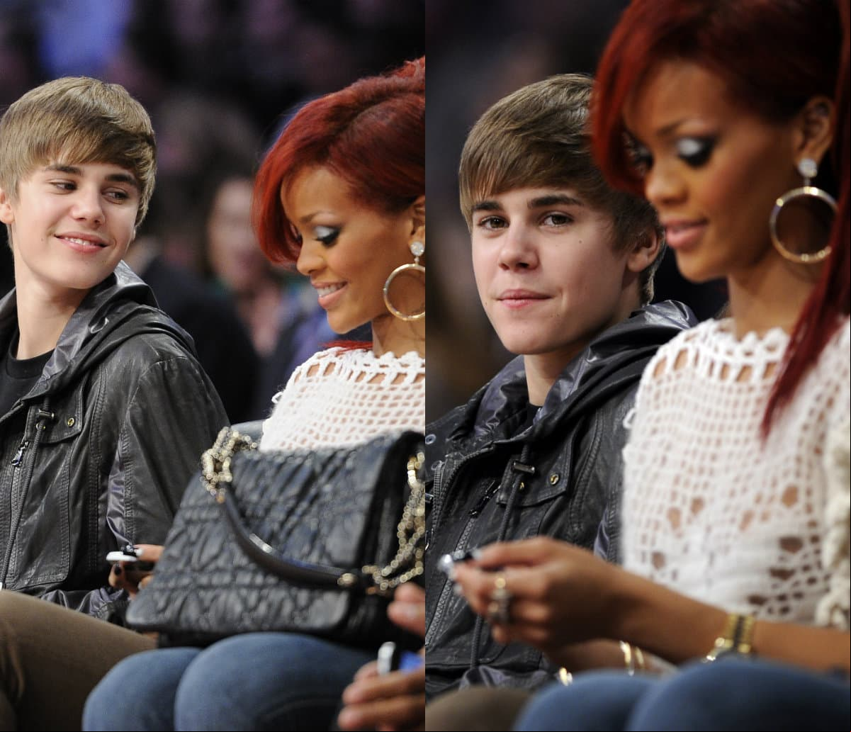 En 2011, Justin Bieber se sentó junto a Rihanna en un juego de la NBA, donde aprovechó para pedirle su teléfono. Sin embargo RiRi lo rechazó con un rotundo ‘No’.