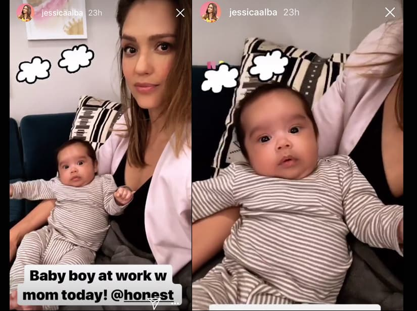 Jessica Alba llevó a su hijo al trabajo