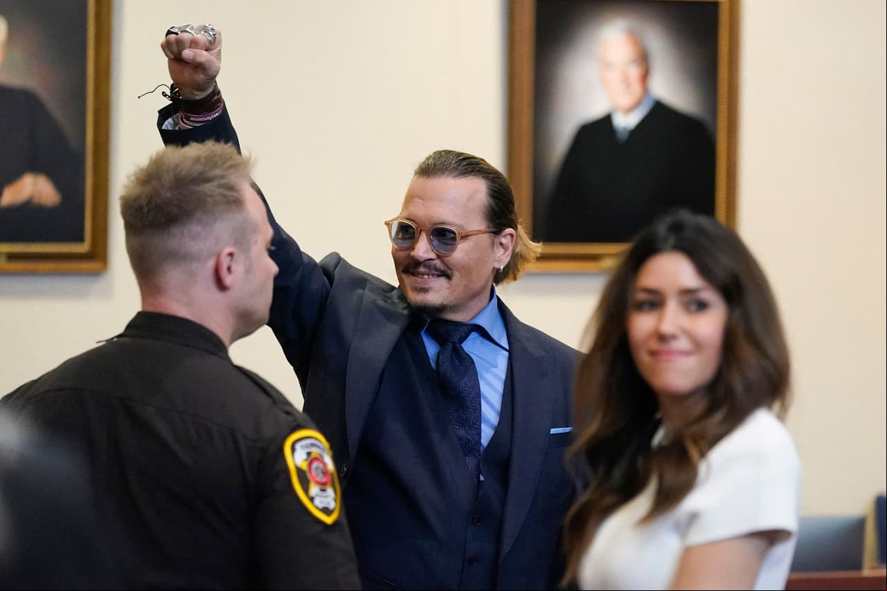Johnny Depp en el juicio por difamación contra Amber Heard en 2022.