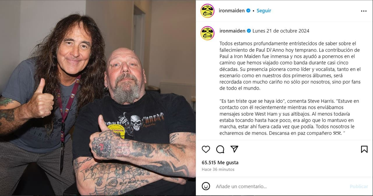 Captura Instagram Iron Maiden