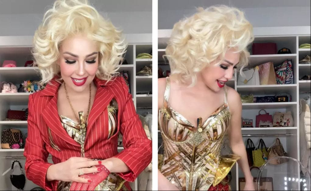 Thalía mostró el atuendo que estaba utilizando