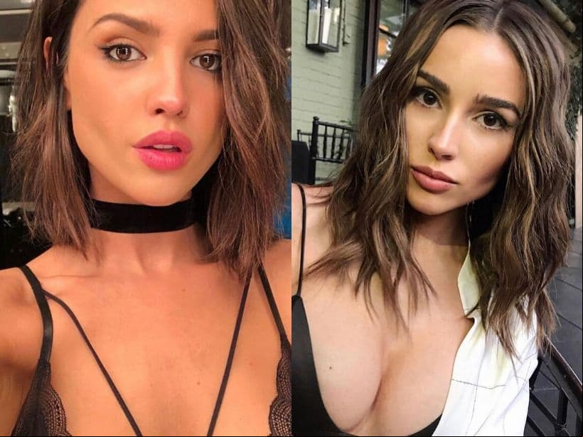 Eiza González y Olivia Culpo guardan un enorme parecido físico. Su finura de labios, nariz y ceja son muy similares.