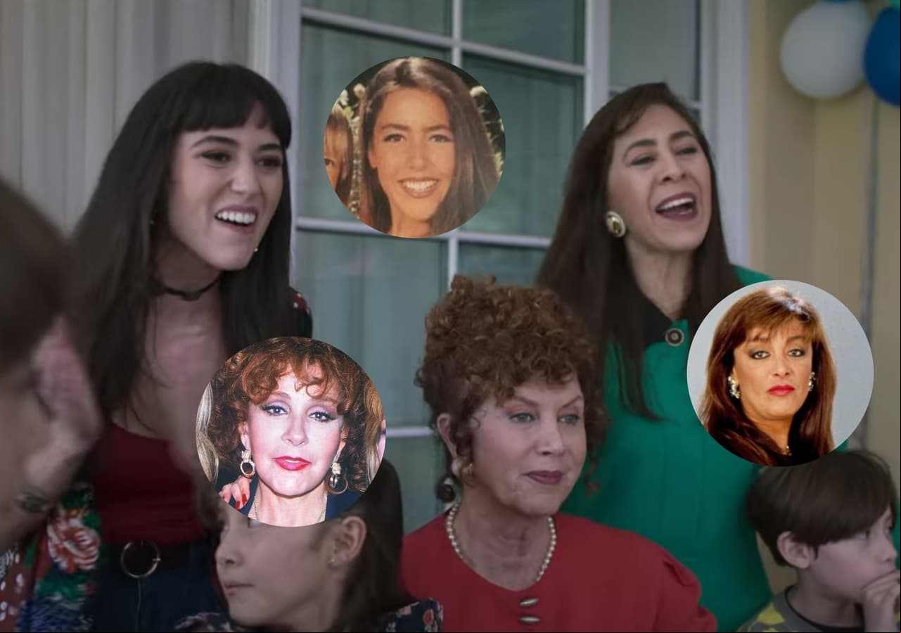 Michelle Salas soplas las velitas de su pastel en compañía de su mamá, su tía, su bisabuela y abuela, quienes son 
<b>Stephanie Salas </b>(a la izquierda), 
<b>Silvia Pinal</b> (en medio) y 
<b>Sylvia Pasquel </b>(a la derecha), mientras en otro fotograma aparece una guapa y escandalosa chica de voz ronca, 
<b>Alejandra Guzmán.</b>
<br>