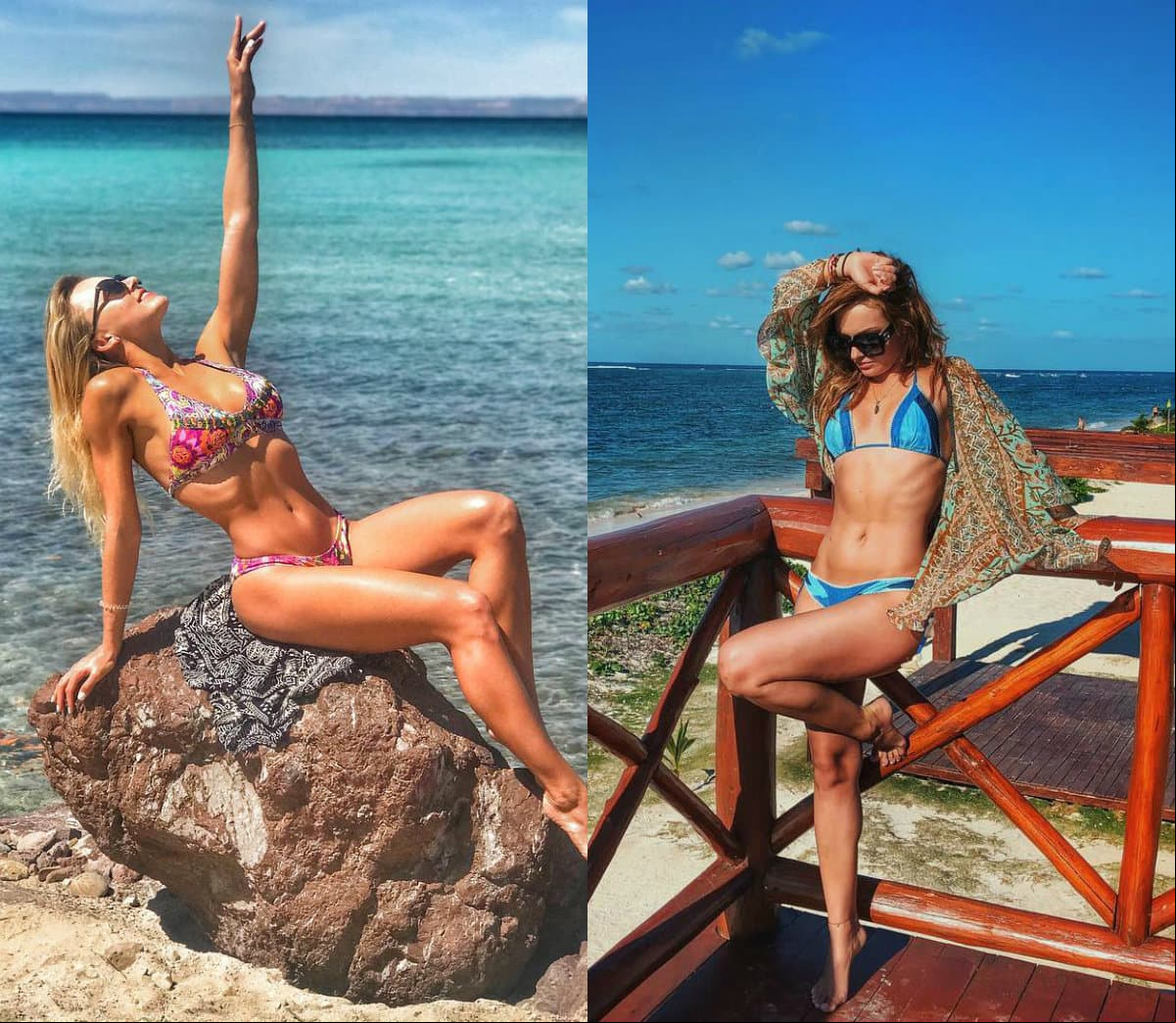La guerra de bikinis enfrenta a Angelique Boyer contra Irina Baeva, quienes deleitarán a sus miles de seguidores con sus curvas