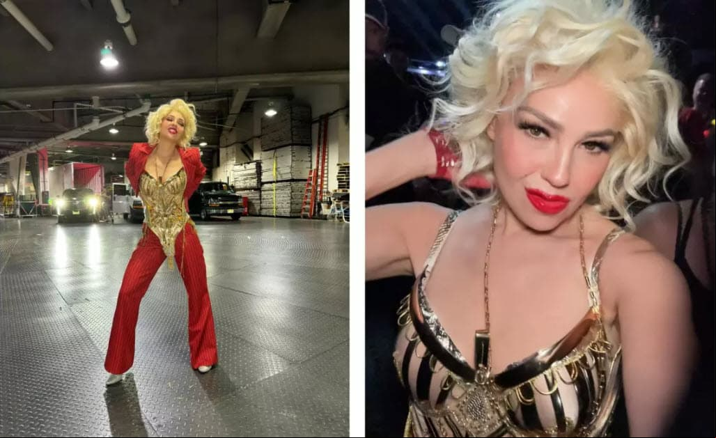 Thalía enseñó a detalle su 'outfit'