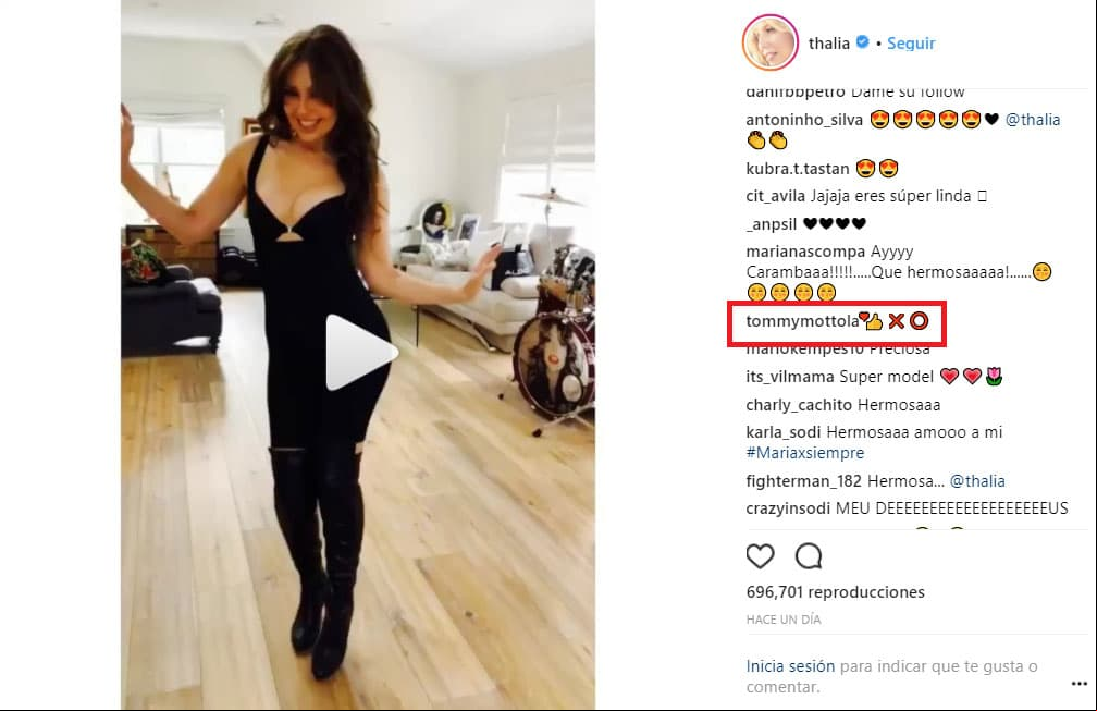 Thalía es felicitada por su esposo Tommy Mottola