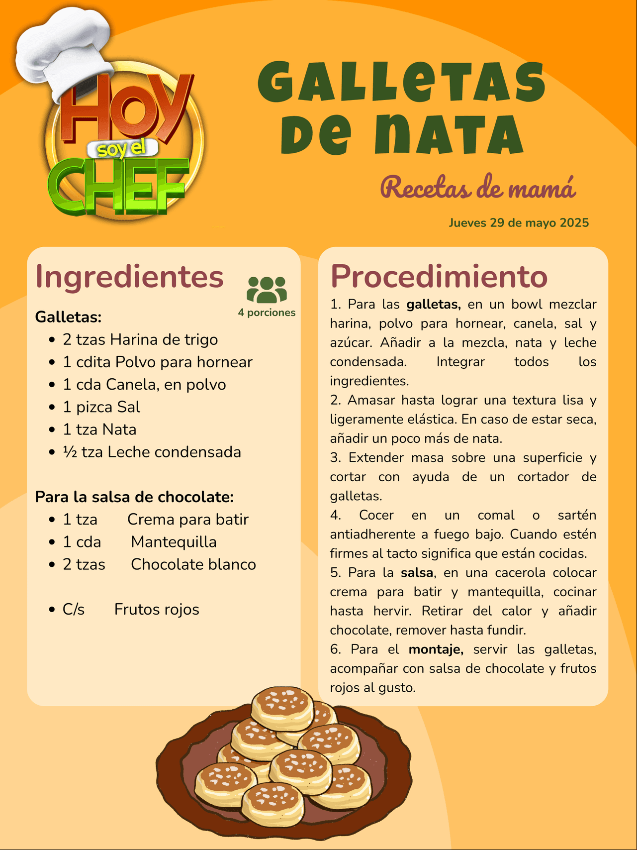 Galletas de nata al estilo 'Hoy Soy El Chef'