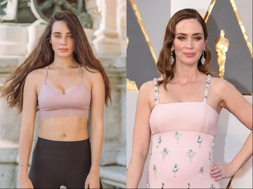 Aunque Esmeralda Pimentel y Emily Blunt parecen hermanas, no lo son. Sin embargo, sus ojos y labios hacen que parezcan gemelas.