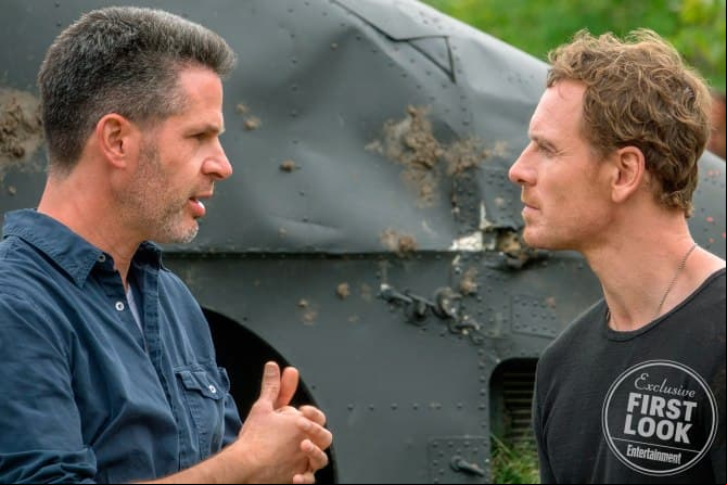 X-Men: Dark Phoenix  Director Simon Kinberg and Michael Fassbender on set