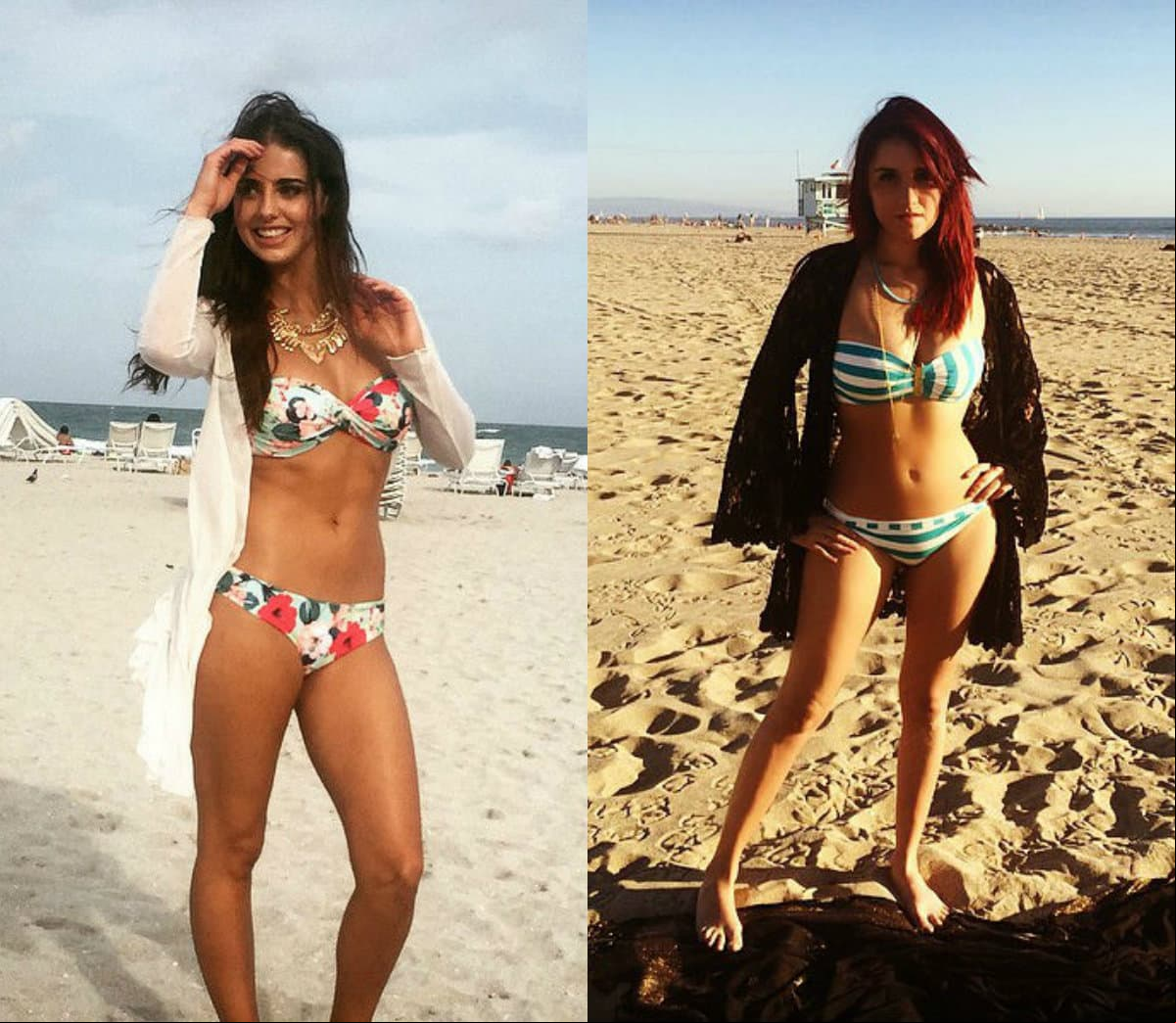 Las actrices Michelle Renaud y Dulce María se enfrentan en una candente guerra de bikinis, con la que suben la temperatura