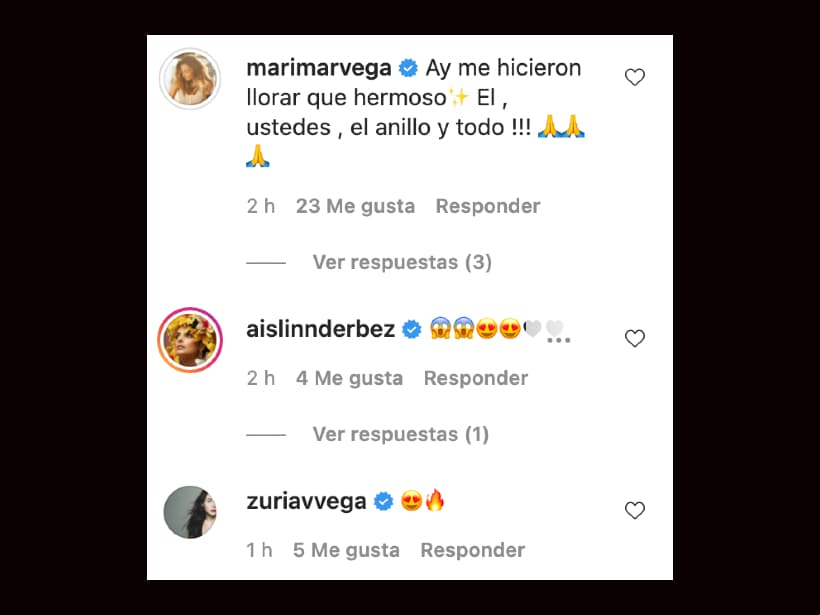 Marimar Vega reaccionó al destape de su compromiso.