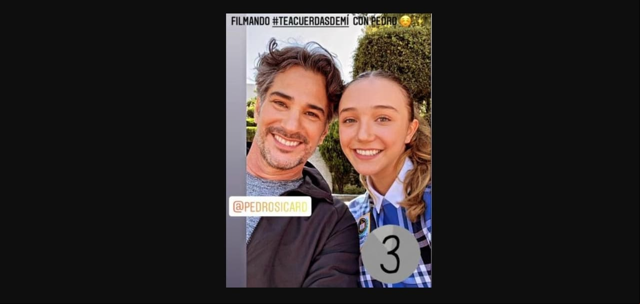 “Preparándonos para la siguiente escena”, señaló Mía Rubín, quien en otra imagen apareció muy sonriente con Pedro Sicard, el cual regresa a la pantalla chica.