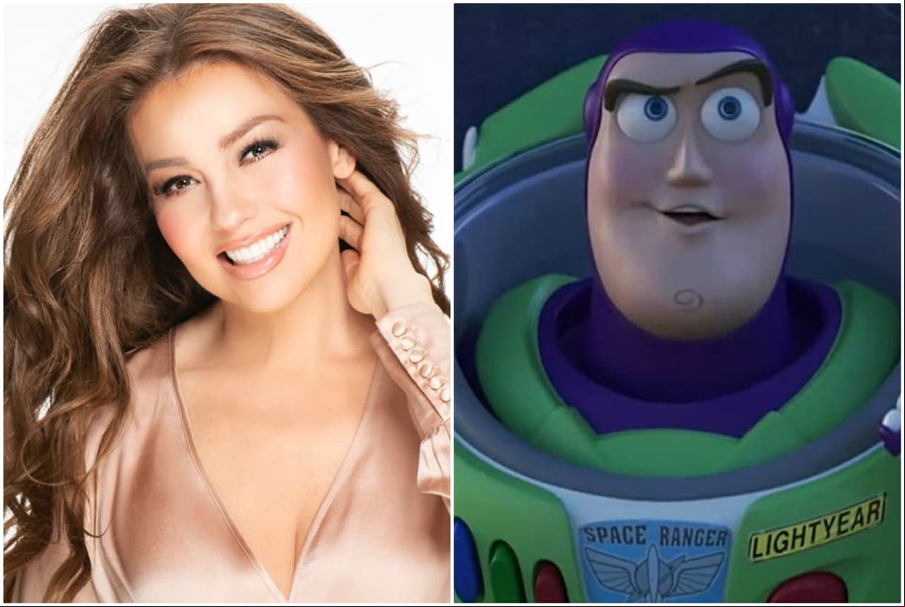 Thalía imita a ‘Buzz Lightyear’ después de ver Toy Story 4