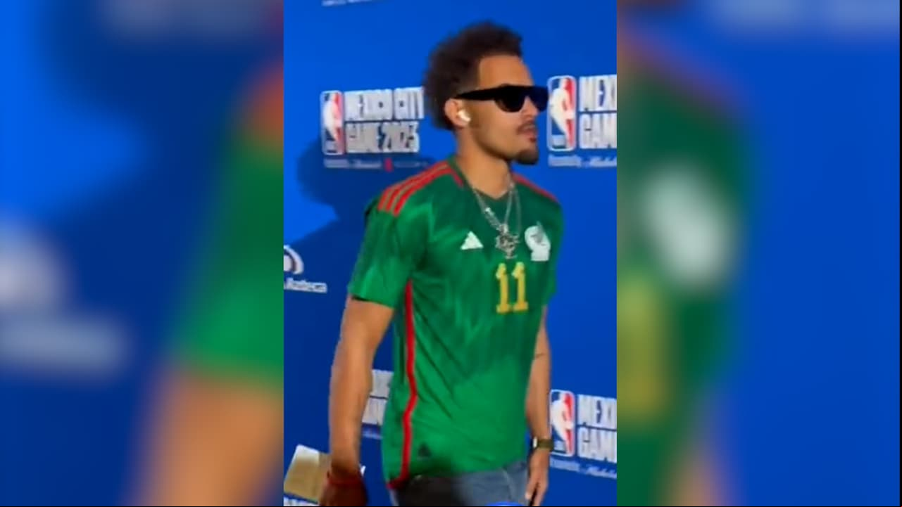 ¿'Trae suerte'? Trae Young presumió jersey de Santi en juego de la NBA