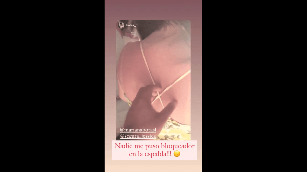 La primera anécdota fue cuando Mariana Botas reveló que terminó con un fuerte bronceado, porque nadie le quiso poner bloqueador, hecho que provocó las risas de sus acompañantes. “Clases de un gran bronceado con Mariana”, se escucha decir a Segura.
