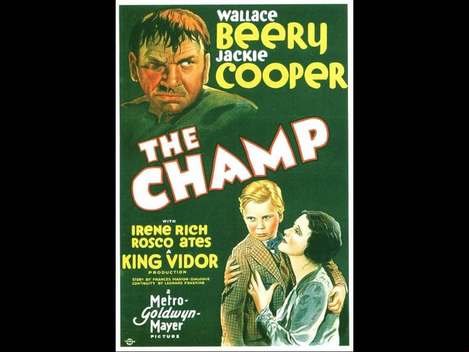 The Champ. Wallace Beery, quien interpretó la vida de un pugilista alcohólico, ganó el Oscar por mejor actor en 1932.