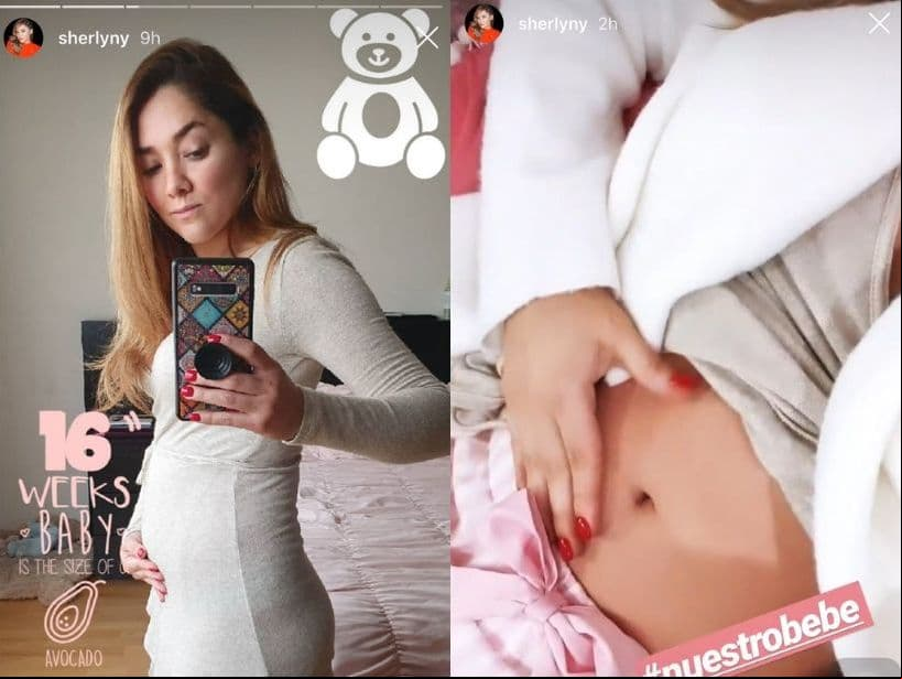 El 23 de diciembre, Sherlyn presumió a sus seguidores en la misma red social cuánto ha crecido su vientre, además de revelar que estaba en la semana 16 de su proceso de gestación. “Que seas mi universo, que ya eres cada uno de mis pensamientos. Que tu presencia y tu poder sean mi alimento”, dice la estrofa que interpretó la actriz en otra publicación.
