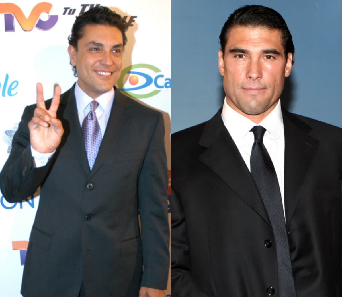 Los galanes de telenovelas Eduardo Yáñez y Oswaldo Ríos son otros que impactan por lucir casi igualitos.
