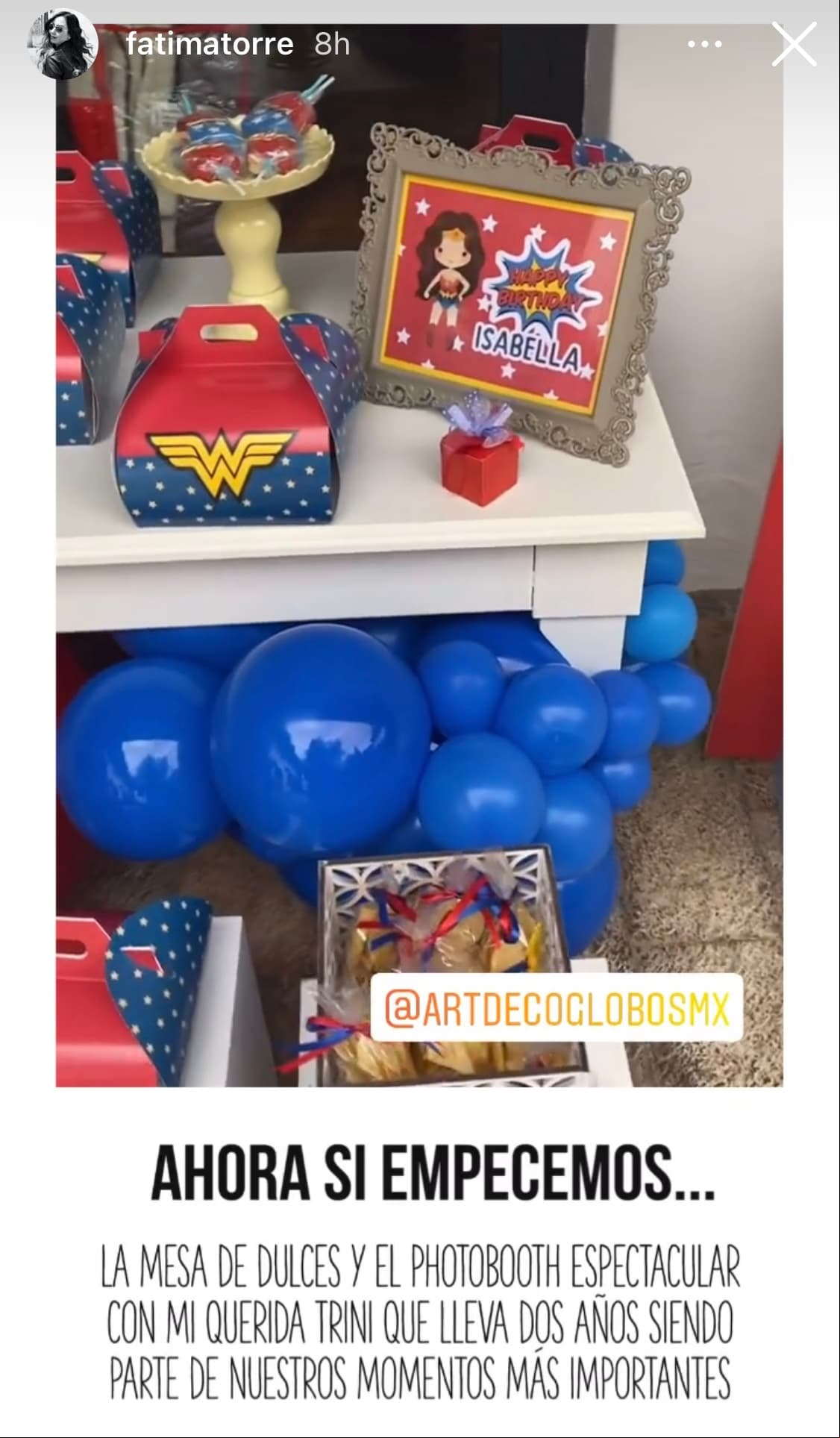 En cuanto a la decoración y las bolsas de regalo para sus invitados, todo fue en tonalidades azul y rojo; los colores del personaje.