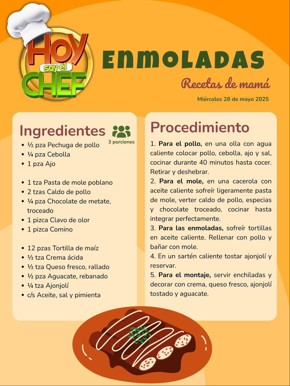 Enmoladas al estilo 'Hoy Soy El Chef'
