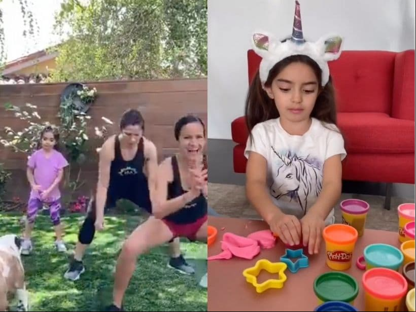 Mientras que Alessandra Rosaldo ha incluido a su hija en las clases de boot camp que organiza su hermana Mariana y ha pasado con ella las tardes jugando con plastilina y al salón de belleza.